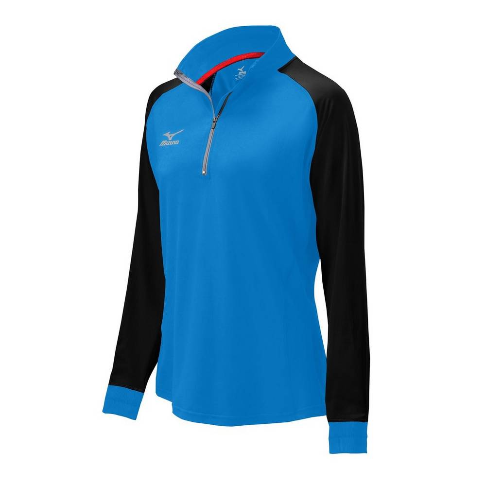 Chaqueta Mizuno Prime 1/2 Zip Mujer Azules/Negras Baratas TNGO-52139